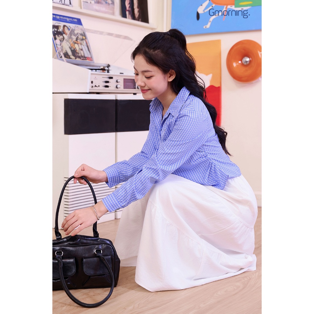 Áo sơ mi nữ Gmorning - GUMAC ôm vừa nhún eo tạo độ ôm cho eo  YAF11036