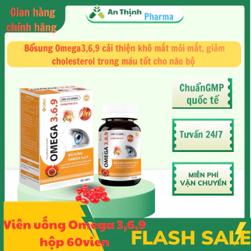(CHÍNH HÃNG ) Viên uống bổ mắt OMEGA 3.6.9 .Hỗ trợ cải thiện thị lực , giảm khô mắt mỏi mắt ,giảm cholesterol trong máu