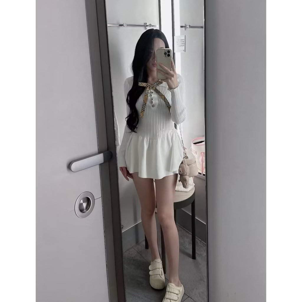 𝑺𝒔𝒖.𝑺𝒕𝒖𝒅𝒊𝒐// [CÓ SẴN] VÁY LEN CHÂN XOÈ NƠ CỔ