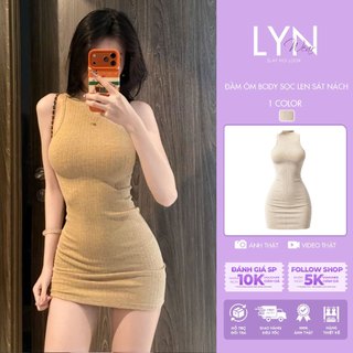 | LYN WEAR| ( LOẠI 1) Đầm Ôm Body Sọc Len Sát Nách Nữ Dáng Dài Tối Giản Thanh Lịch Đi Làm Đi Tiệc