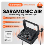 Mic thu âm lọc tiếng ồn không dây Saramonic AIR, pin 48 tiếng mic cài áo livestream, làm video cho máy ảnh, điện thoại — ảnh 1