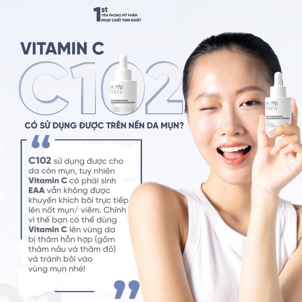 Tinh Chất Bioverse C102 Tranexamic Discoloration Control giúp sáng khỏe da, mờ thâm, hạn chế lão hóa. | BigBuy360 - bigbuy360.vn