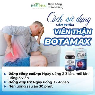 Viên Thận BOTAMAX - Hỗ trợ bổ thận, cải thiện chức năng thận, giảm đau lưng, mỏi gối, tiểu nhiều lần - Lọ 60/90 Viên