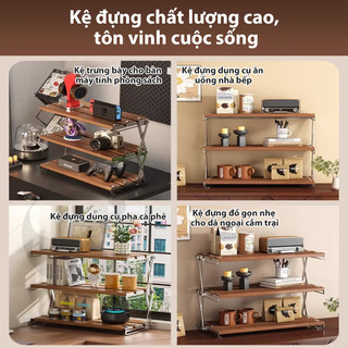 Kệ Để Bàn Bằng Sắt Gập Gọn Thông Minh Chất Liệu Dày Dặn không lo lắc lư hay đổ Cho Văn Phòng Nhà Bếp