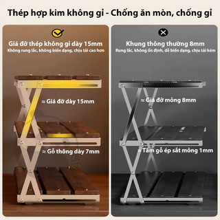 Kệ Để Bàn Bằng Sắt Gập Gọn Thông Minh Chất Liệu Dày Dặn không lo lắc lư hay đổ Cho Văn Phòng Nhà Bếp
