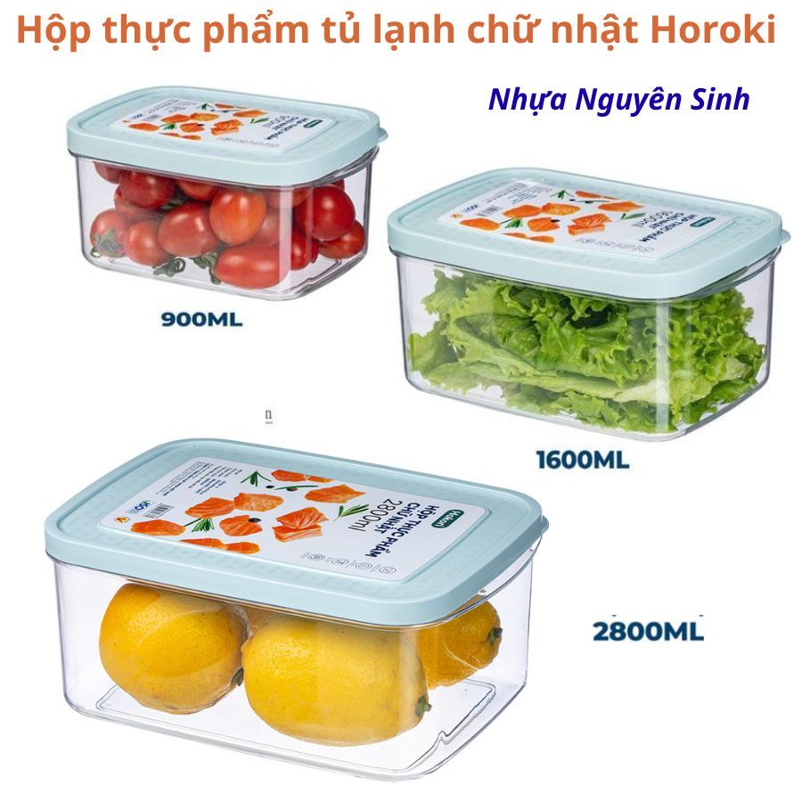 Hộp Nhựa Đựng Thực Phẩm Horoki Hộp Đựng Thức Ăn Tủ Lạnh  An Toàn Tiện Lợi -D1986