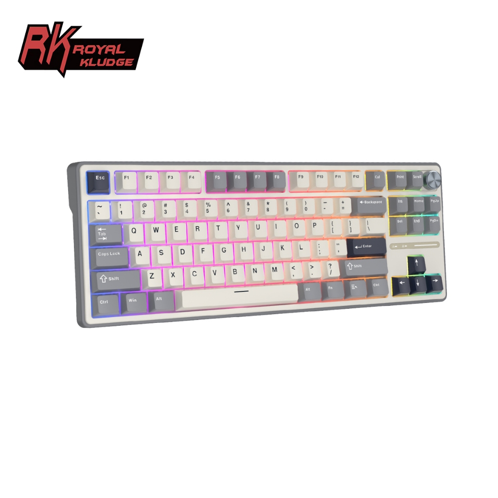 Bàn phím chơi game Royal Kludge RK R87Pro màu xám nhạt, 87 phím, kích ...