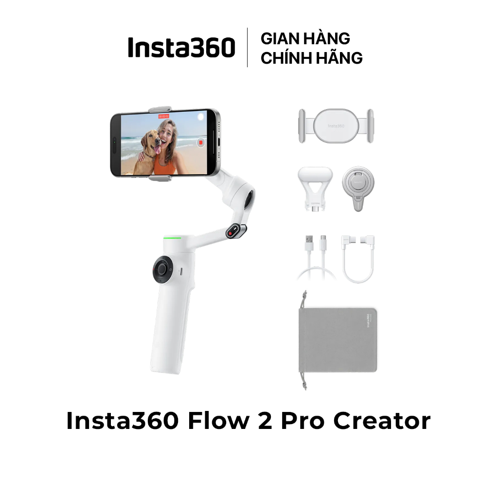 Gimbal Chống Rung Điện Thoại Insta360 Flow 2 Pro Creator Bundle Chính Hãng BH 12 Tháng | BigBuy360 - bigbuy360.vn