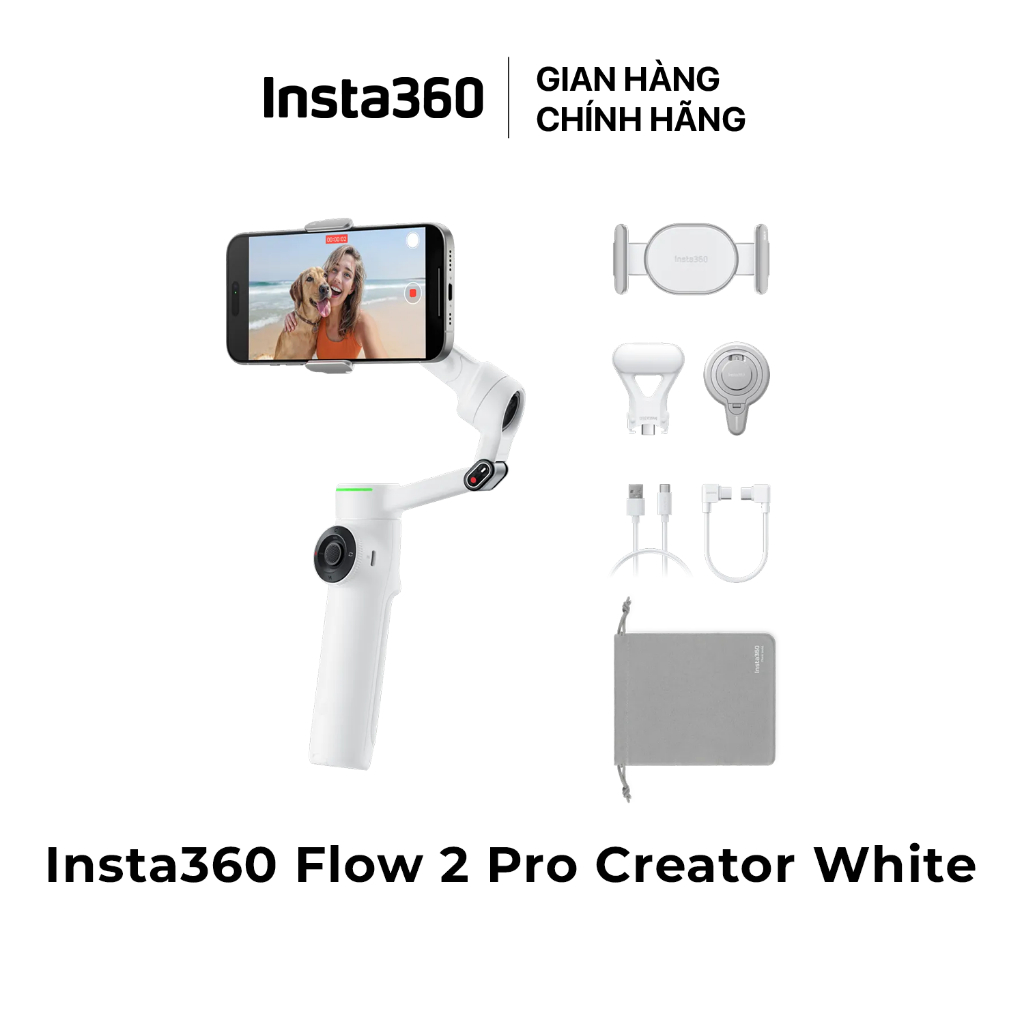 Gimbal Chống Rung Điện Thoại Insta360 Flow 2 Pro Creator Bundle Chính Hãng BH 12 Tháng | BigBuy360 - bigbuy360.vn
