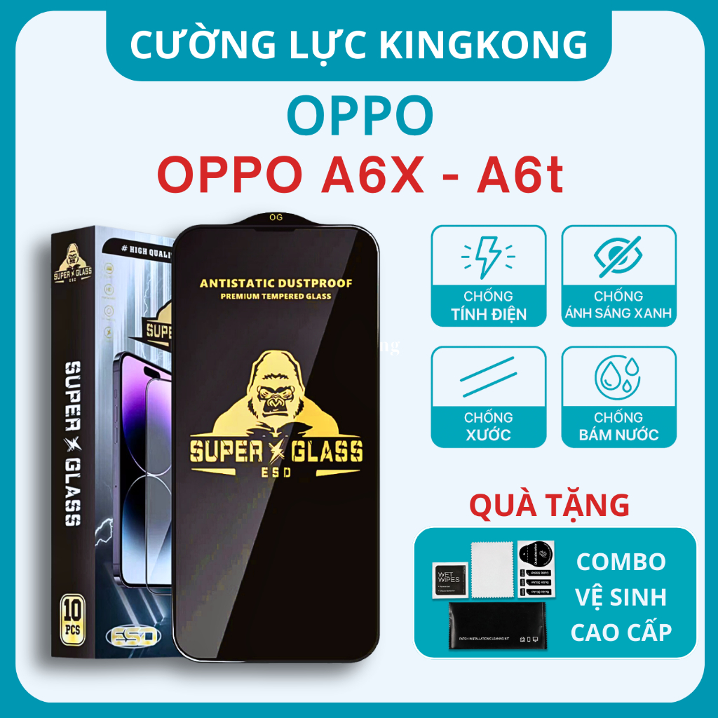 Kính cường lực Oppo A6x / A6t Kingkong full màn |Miếng dàn màn hình cho opoo