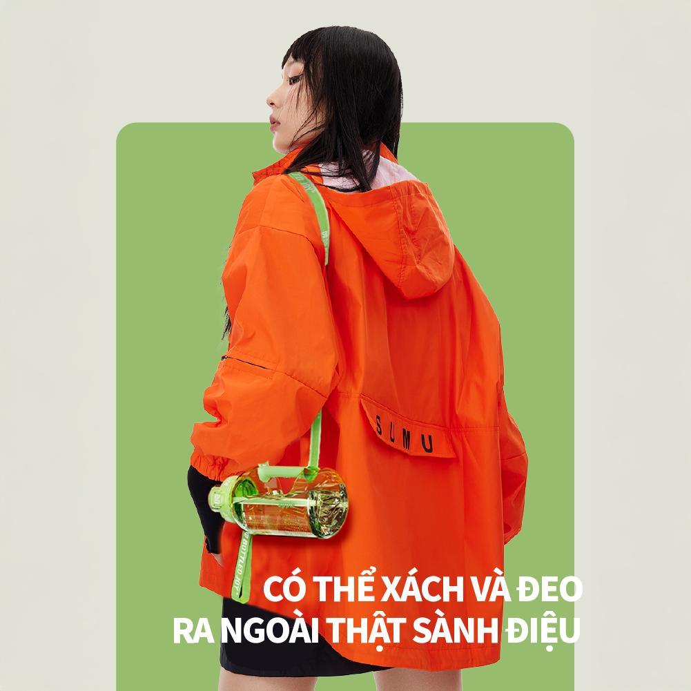 Bình nước hoa quả Dun Dun chất liệu Tritan, có ống hút, dung tích lớn, chịu nhiệt, thích hợp mùa hè, học sinh & thể thao