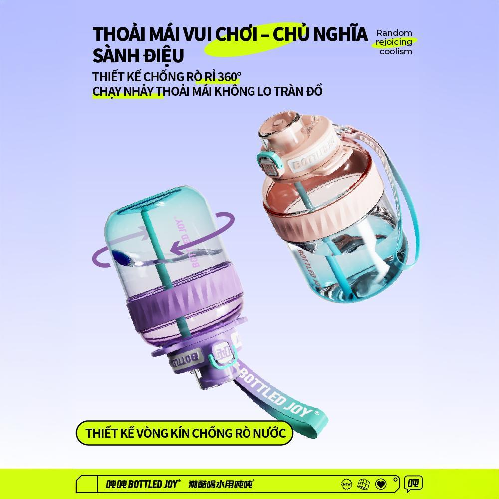 BOTTLEDJOY COOL Dun Dun phiên bản chuyển màu, bình nước thể thao dung tích lớn, chịu nhiệt cao, thiết kế cốc bụng to