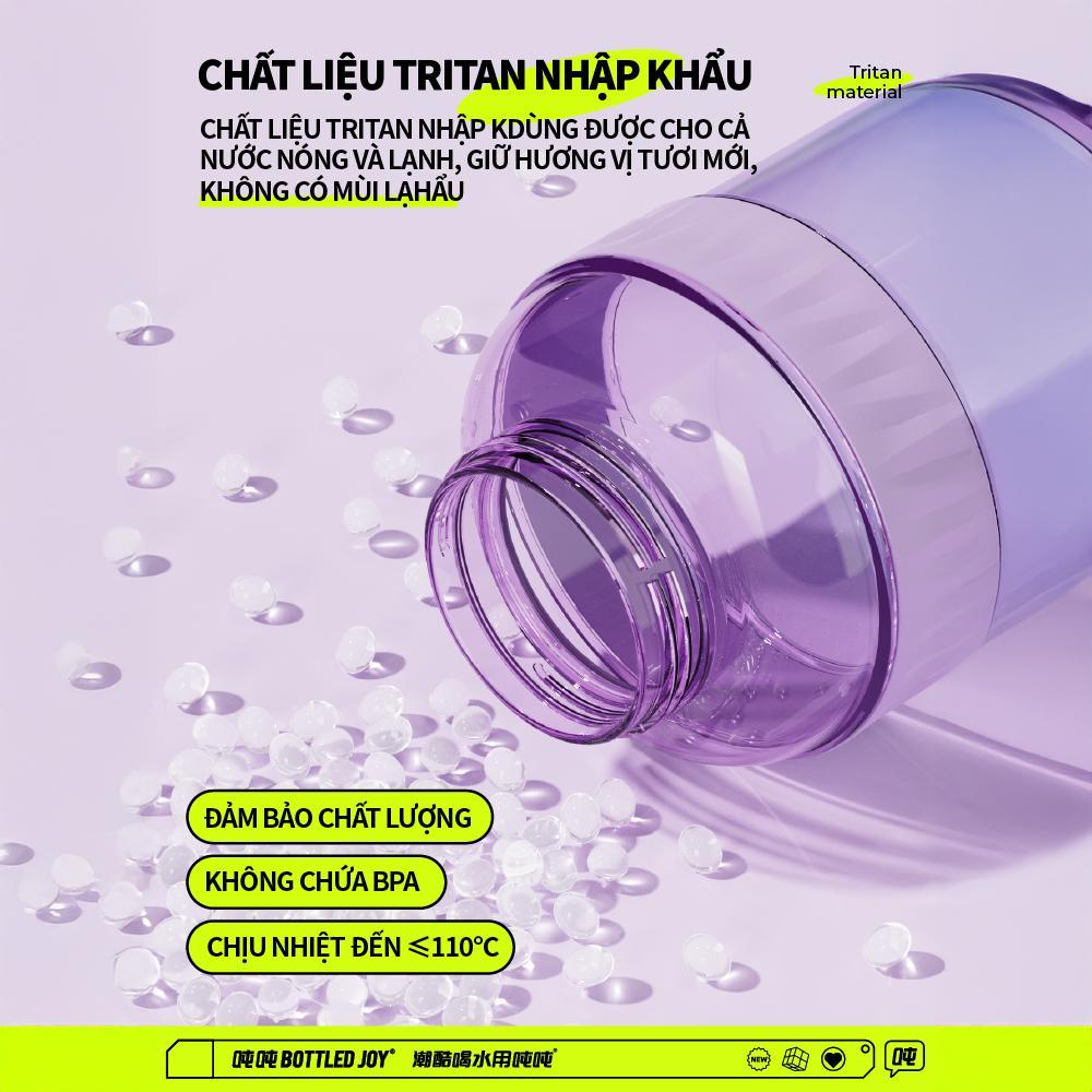 BOTTLEDJOY COOL Dun Dun phiên bản chuyển màu, bình nước thể thao dung tích lớn, chịu nhiệt cao, thiết kế cốc bụng to