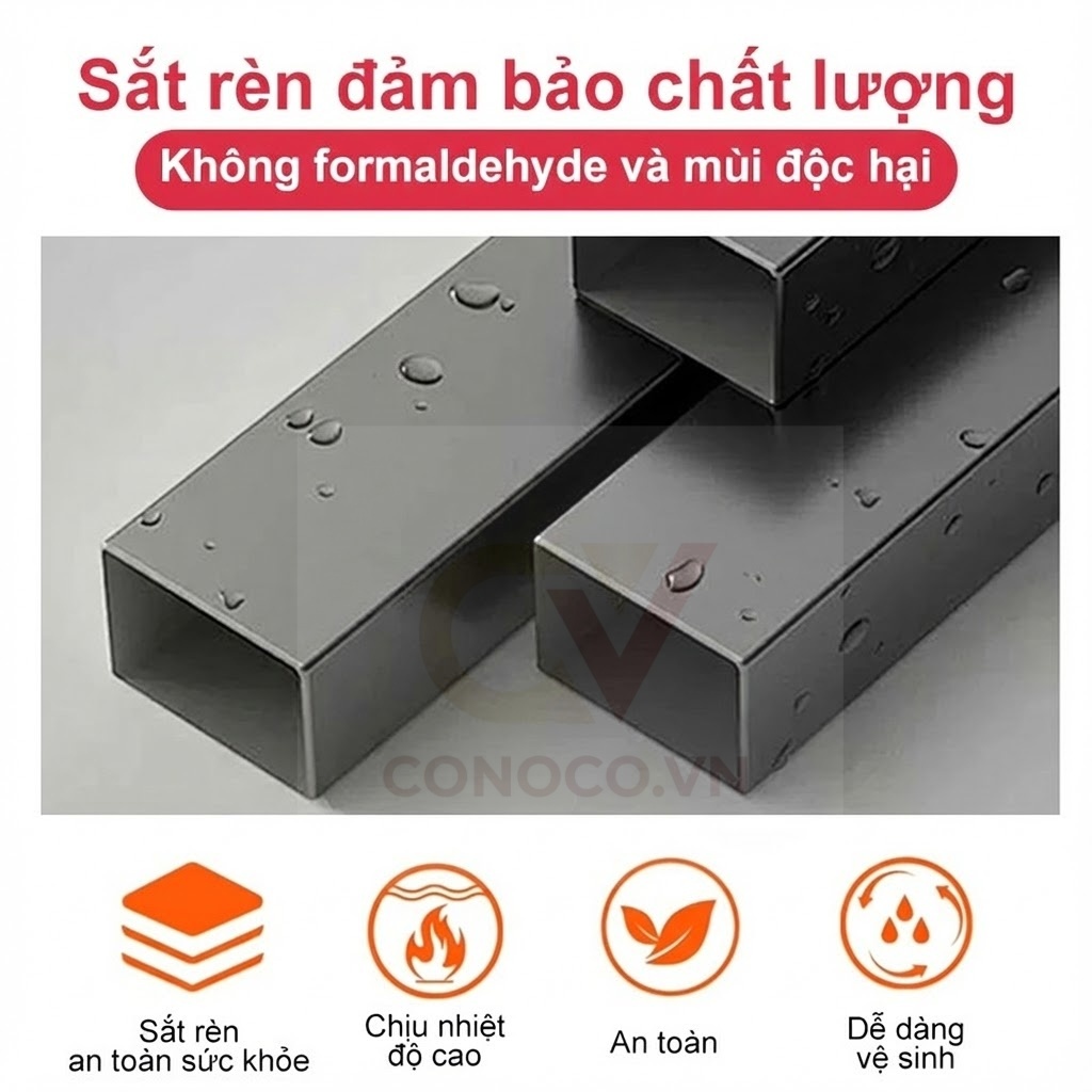 CONOCO Giường sắt khung dày chịu tải tới 300kg lắp ráp đơn  đồ phù hợp phòng trọcký túc xá