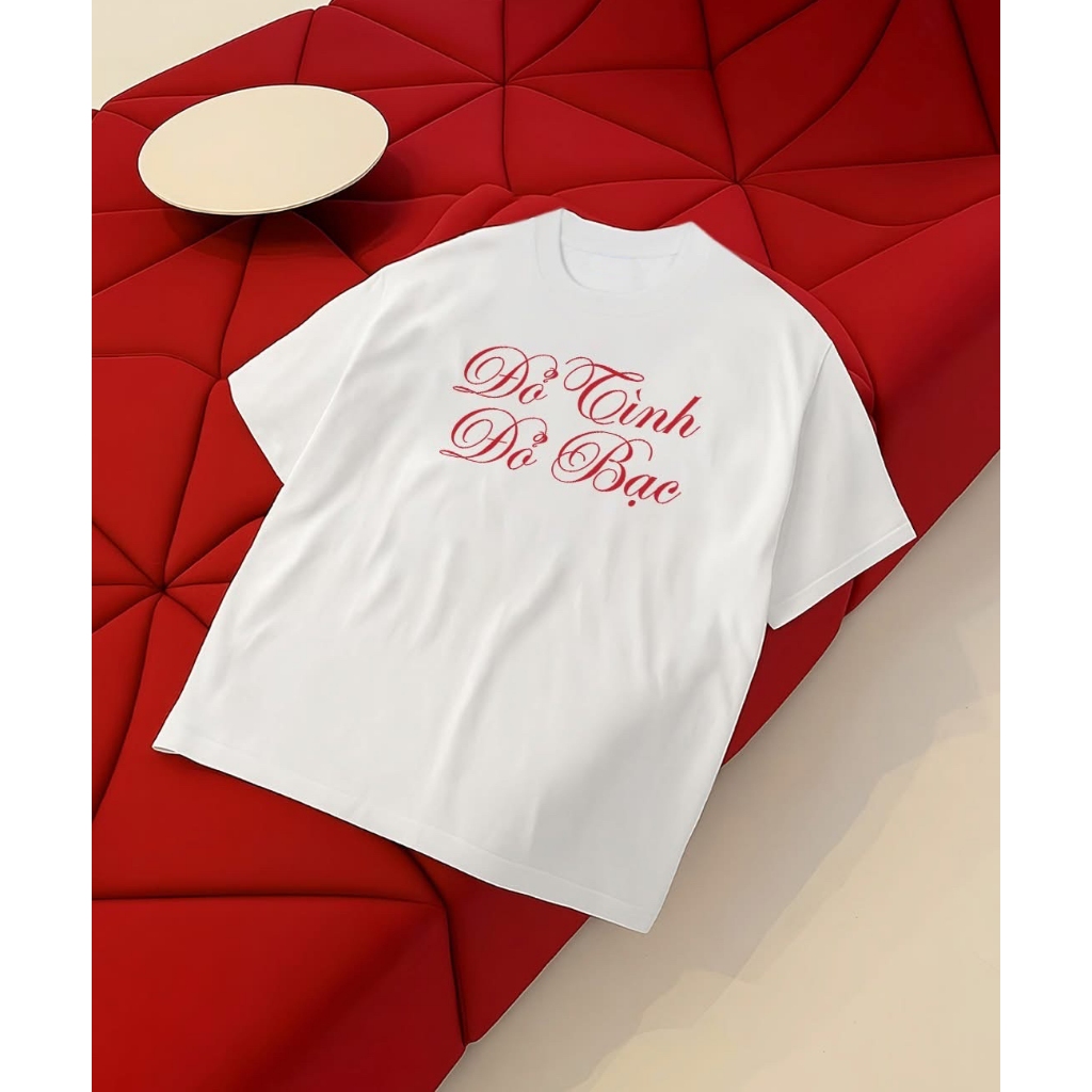 Áo Vớ Vẩn Vui Tươi REDLABEL Áo Thun ĐỎ TÌNH ĐỎ BẠC Cotton 100% Oversize Nam Nữ TS78