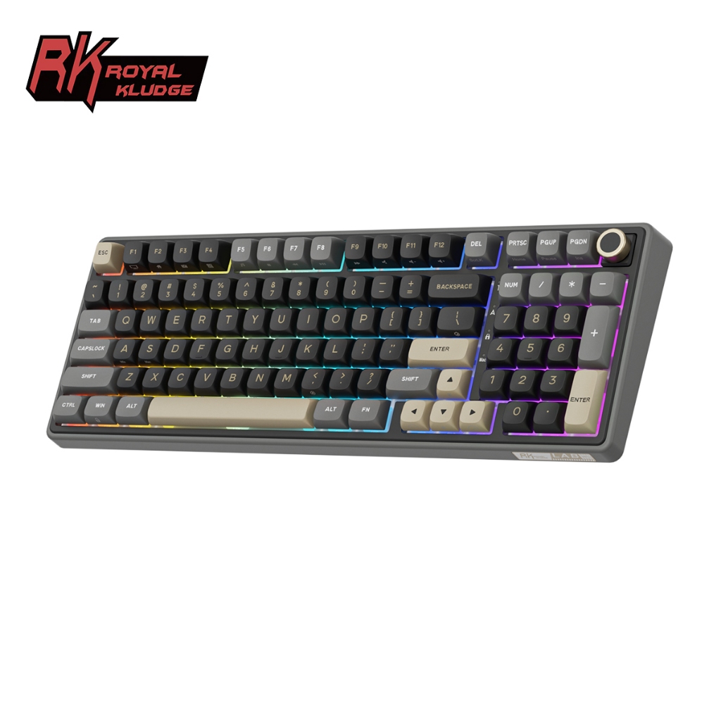 Bàn phím cơ Royal Kludge RK R98Pro Phantom 98 phím RGB có dây với núm ...
