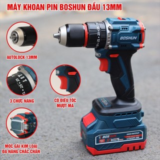 Máy Khoan Boshun BS-ID1365BL Lõi Đồng, Động Cơ Không Chổi Than, Đầu 2 Trong 1