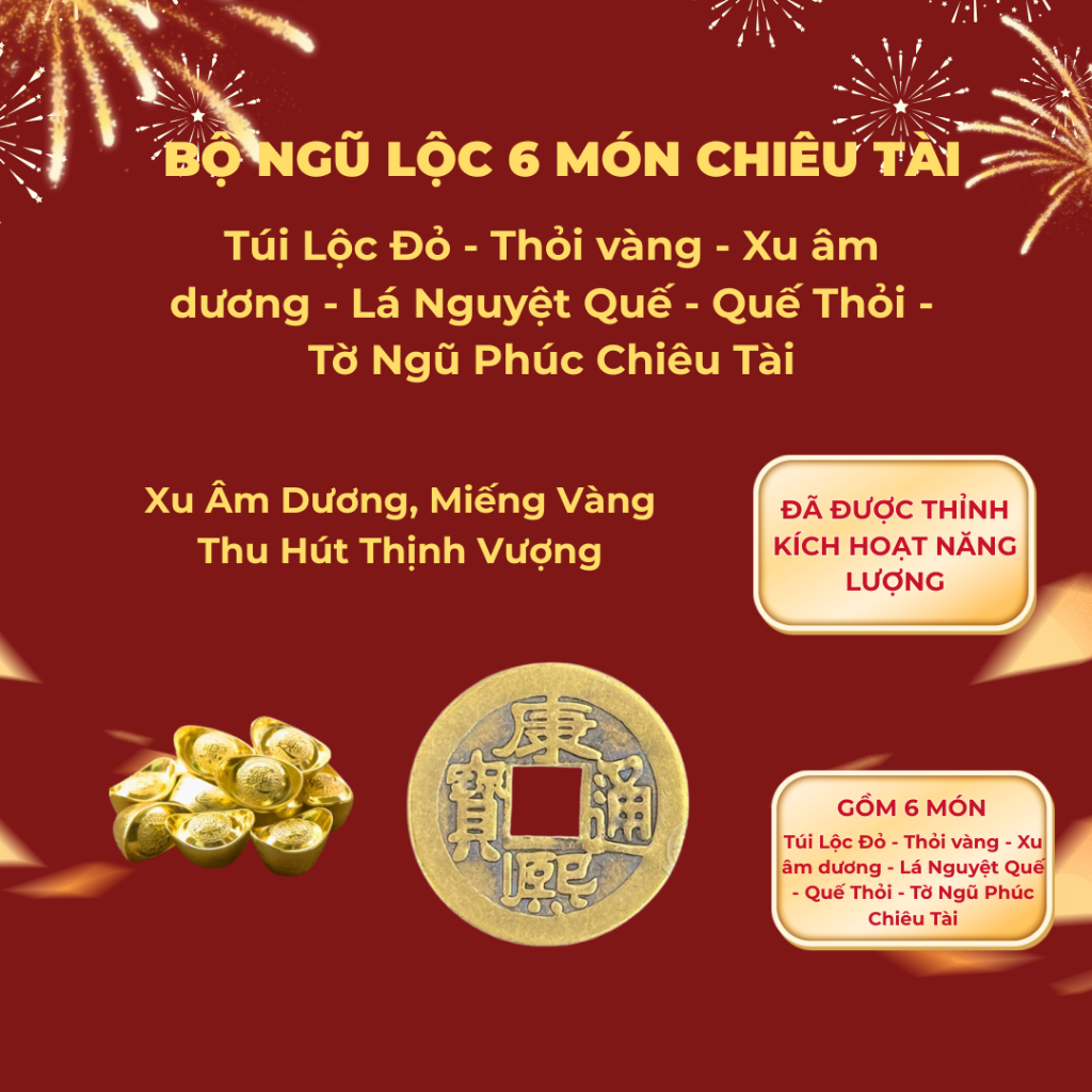 Bộ ngũ lộc, vật phẩm phong thủy ( MẸO CÔ PHƯƠNG HẰNG ) 6 món chứa trọn vẹn ý nghĩa ngũ phúc, chiêu tài, giữ lộc.