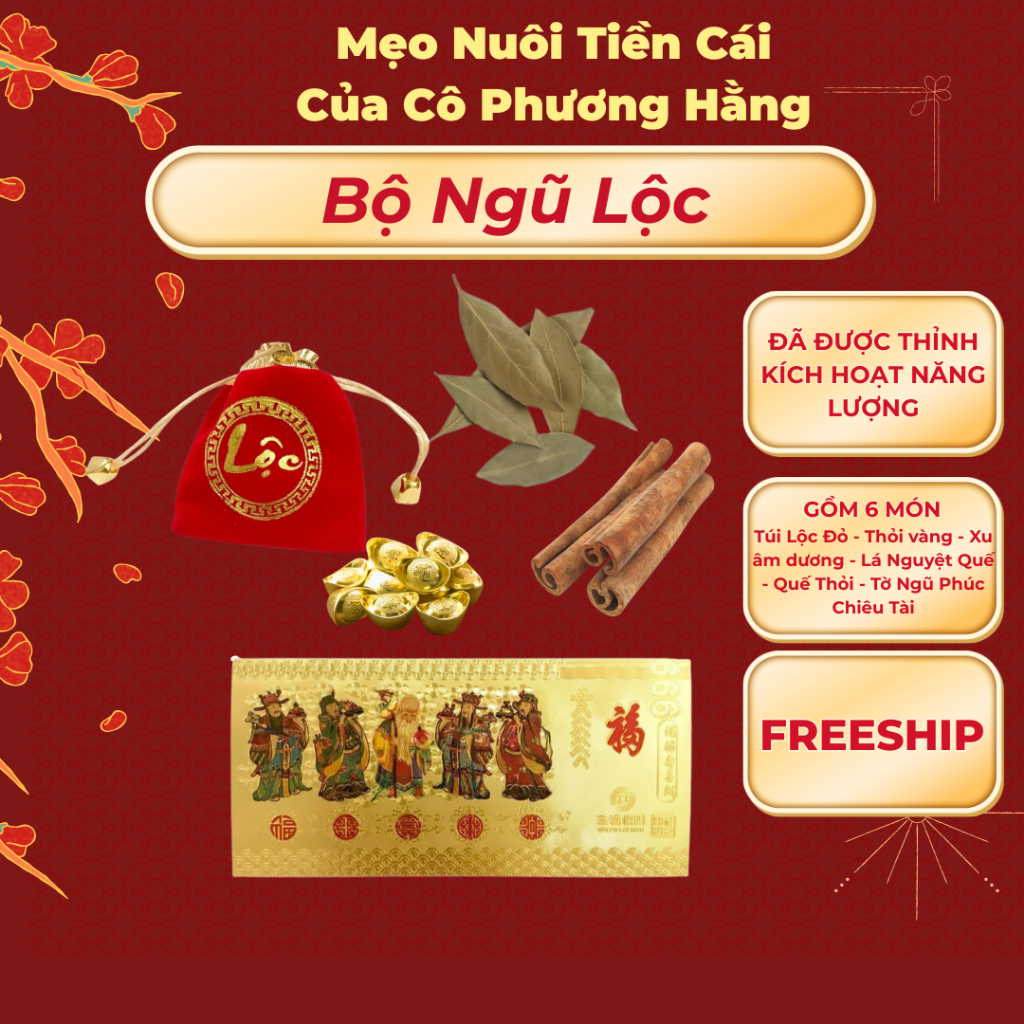 Bộ ngũ lộc, vật phẩm phong thủy ( MẸO CÔ PHƯƠNG HẰNG ) 6 món chứa trọn vẹn ý nghĩa ngũ phúc, chiêu tài, giữ lộc.