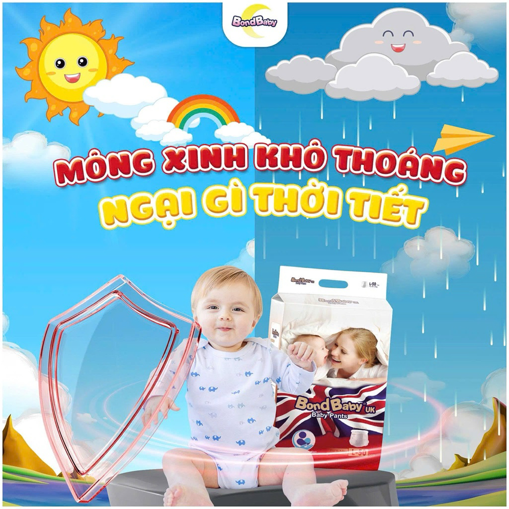 BON BABY UK- 1BỊCH  Chống hăm, Chống tràn, Không kích ứng da. Đủ size cho bé.
