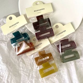 Combo 2 kẹp tóc càng cua nhựa dạng nhỏ kẹp nửa đầu nhiều màu cá tính thời trang nữ OKT_0007