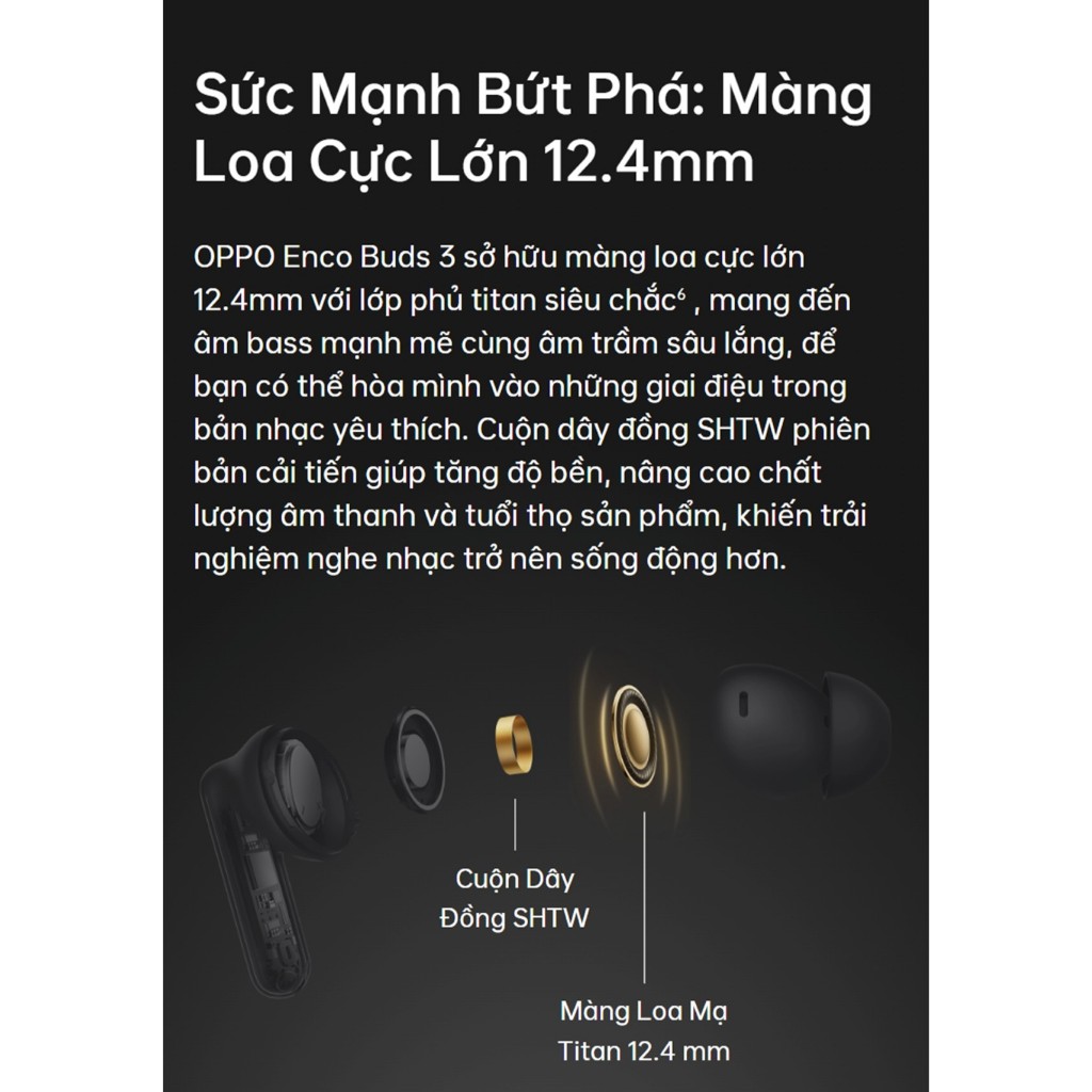 Tai nghe Bluetooth Không dây OPPO Enco Buds 3 Pro | 54 giờ sử dụng | Kháng nước - Hàng chính hãng | BigBuy360 - bigbuy360.vn