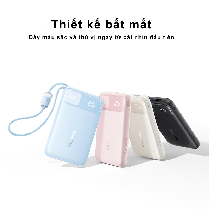 Sạc Dự Phòng Baseus FC11 10000/20000mAh 22.5W PD Tích Hợp 2 Dây Cáp 4 Cổng sạc ra khóa liên động | BigBuy360 - bigbuy360.vn