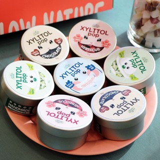 Viên ngậm Xylitol Pop 100% Xylitol Phần Lan hỗ trợ răng miệng vị Nguyên bản/chanh/sữa chua/dâu/xoài hộp Hàn Quốc