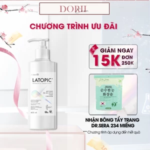 Latopic Gel tắm gội dành cho dạ dị ứng kích_ứng Latopic Body And Hair Wash Gel 400ml tặng BTT Dr.sera