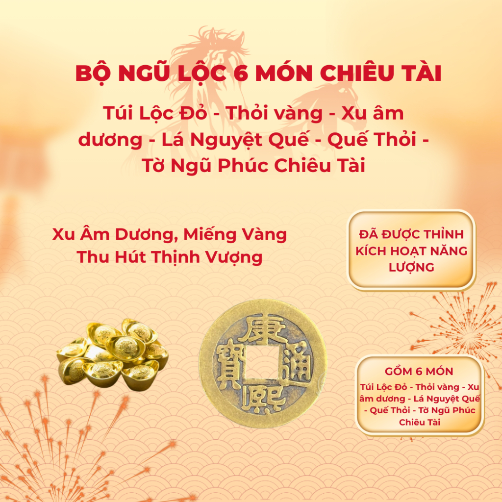 Set Ngũ Lộc 6 món, quà tặng phong thủy ( MẸO CÔ PHƯƠNG HẰNG ) cân bằng năng lượng tích cực