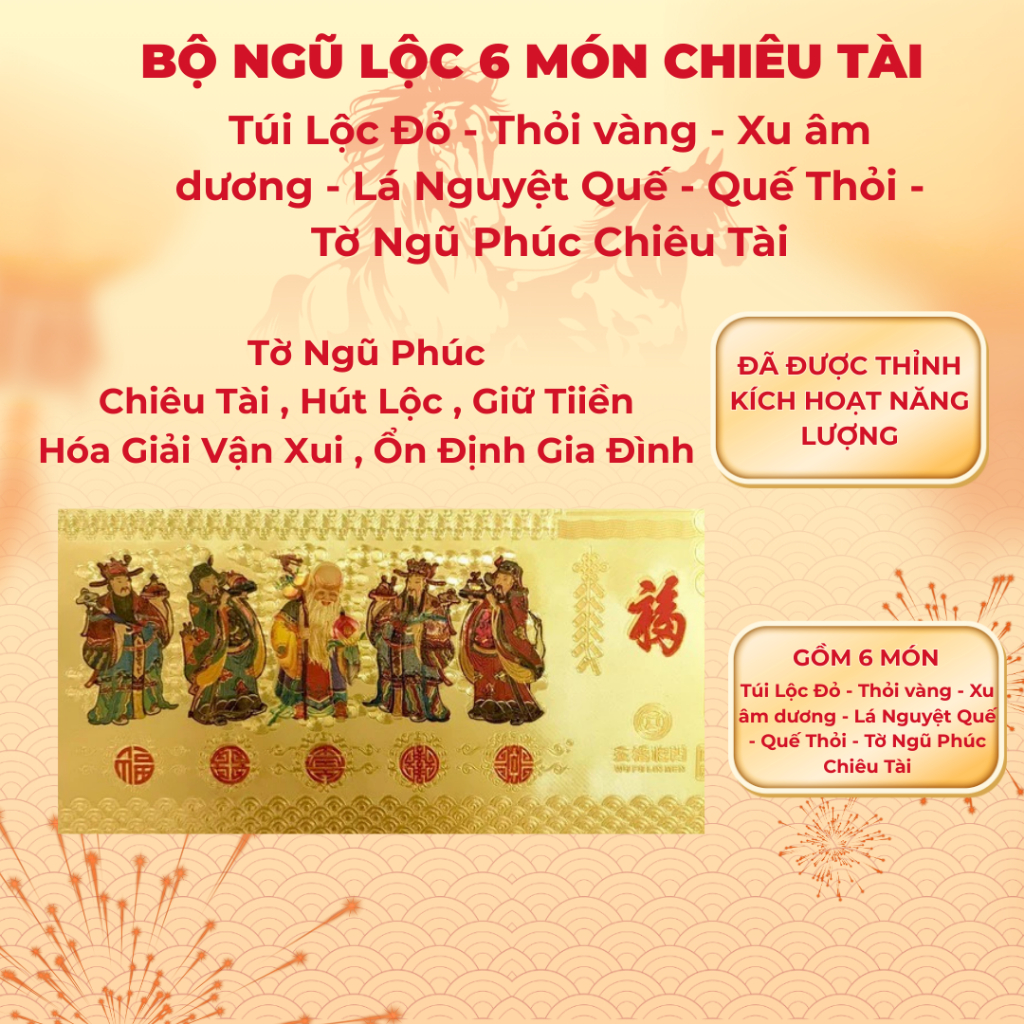 Set Ngũ Lộc 6 món, quà tặng phong thủy ( MẸO CÔ PHƯƠNG HẰNG ) cân bằng năng lượng tích cực