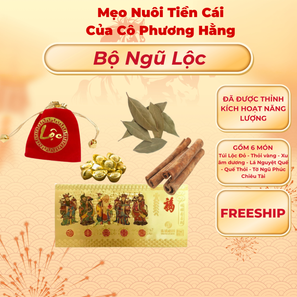Set Ngũ Lộc 6 món, quà tặng phong thủy ( MẸO CÔ PHƯƠNG HẰNG ) cân bằng năng lượng tích cực