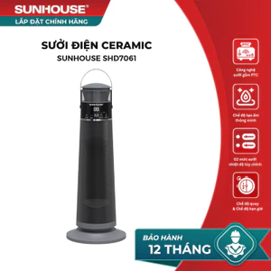 Sưởi điện Ceramic Sunhouse SHD7061 - Linh hoạt 2 chế độ - Tích hợp chế độ quay - Công nghệ sưởi an toàn