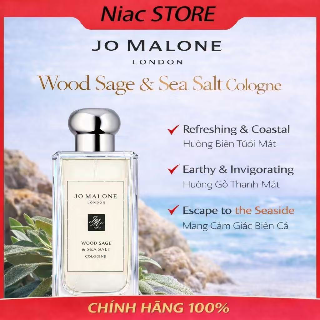 【Chính Hãng】𝕁𝕠 𝕄𝕒𝕝𝕠𝕟𝕖 𝐖𝐨𝐨𝐝 𝐒𝐚𝐠𝐞 & 𝐒𝐞𝐚 𝐒𝐚𝐥𝐭 9ML/30ML/100ML | Nước Hoa Hoa Full Box/ Full Size