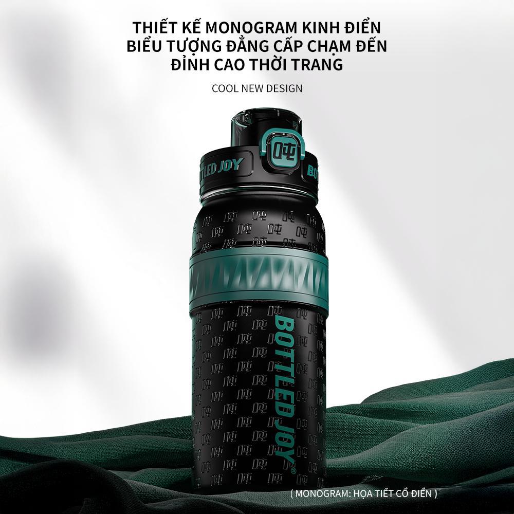 BOTTLEDJOY Bình giữ nhiệt hoa văn cổ điển, có ống hút, dung tích lớn, chống rò rỉ, thích hợp văn phòng, ô tô, ngoài trời
