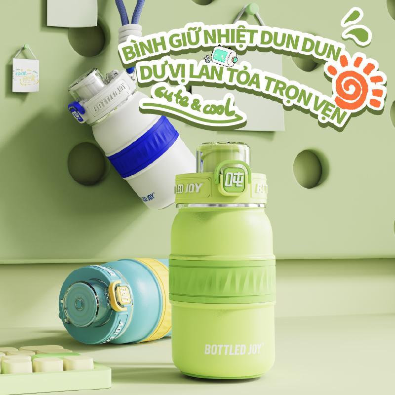 BOTTLED JOY bình giữ nhiệt Dun Dun cho bé/học sinh, ống hút, giữ nhiệt lâu, đi học/dã ngoại.