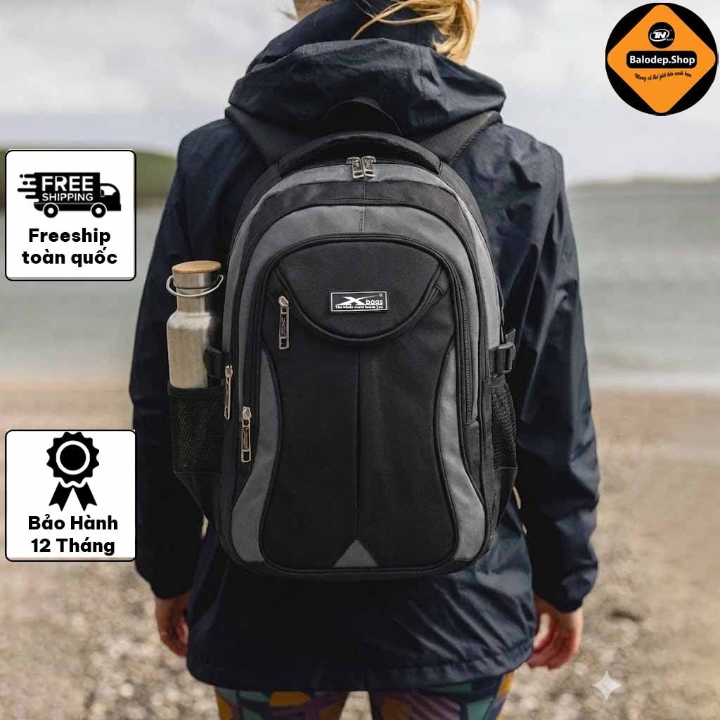 Balo Laptop Nam Nữ XBags Xb 2002 Chống Thấm Đen Phối Xám Cao Cấp Thời Trang Cá Tính Sành Điệu – XB 2002!