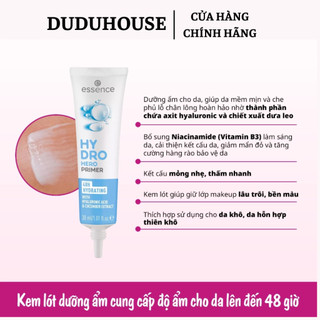 Kem Lót Essence Pore Less, Hydro Hero Partner Primer Dưỡng Ẩm Mờ Lỗ Chân Lông 30ml Duduhouse