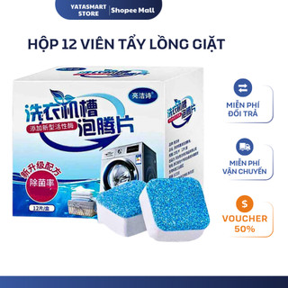 Hộp 12 Viên Vệ Sinh Lồng Giặt YATASMART Tẩy Cặn Bẩn, Nấm Mốc, Diệt Khuẩn Hiệu Quả