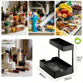 Gslife Kệ Bếp 2 Tầng Ray Trượt Thông Minh - Đựng Gia Vị Đa Năng,  Chịu Lực Tốt, Tiết Kiệm Không Gian