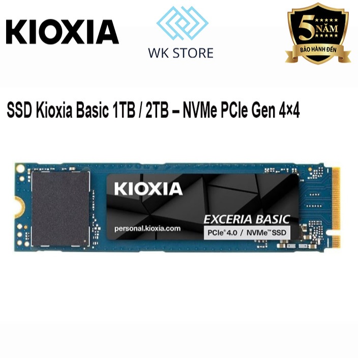 Ổ Cứng SSD Kioxia Exceria Basic 1TB / 2TB – NVMe PCIe Gen 4×4 Mới