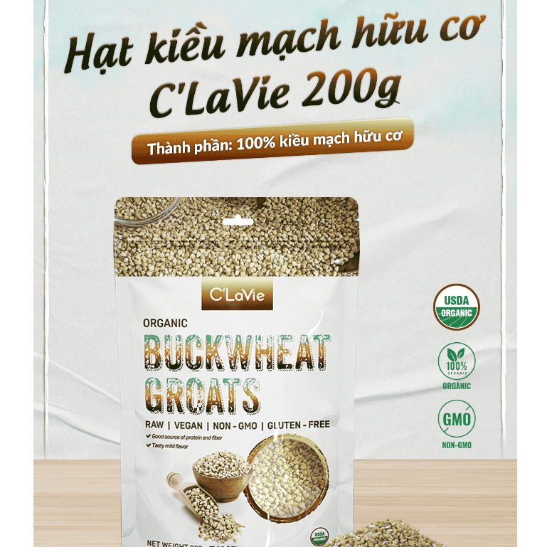 Hạt kiều mạch hữu cơ Sottolestelle/ C'lavie organic buckwheat