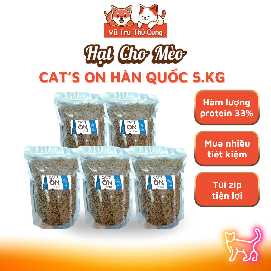 (5Kg) Thức Ăn Hạt Cho Mèo Cat's On Hàn Quốc