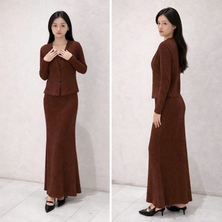 Váy len gân dáng dài V365 sang xịn tôn dáng che khuyết điểm chất liệu len tăm hàn dầy vừa lên dáng cực xinh