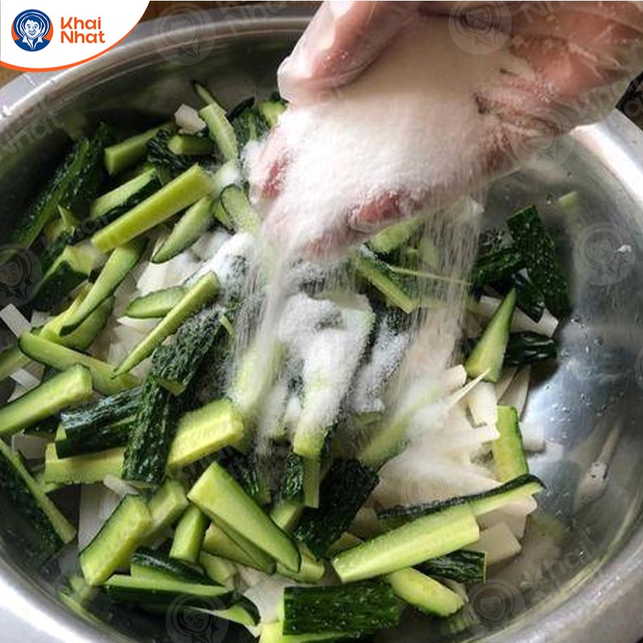 Caso muối làm giòn rau củ da Lợn Khai Nhật - CaCl2 Flakes - Phụ Gia Thực Phẩm  (Gói 1kg)