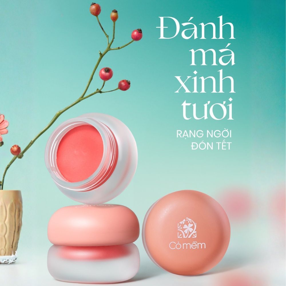 Kem Trang Điểm Đa Năng Tích Hợp Phấn Mắt Son Môi Kem Má Thủy Tinh Cỏ Mềm