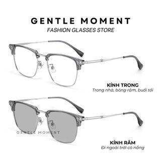 Mắt kính đổi màu thời trang nam nữ GENTLE MOMENT chống tia UV chống ánh sáng xanh phong cách đi học đi chơi GMX195