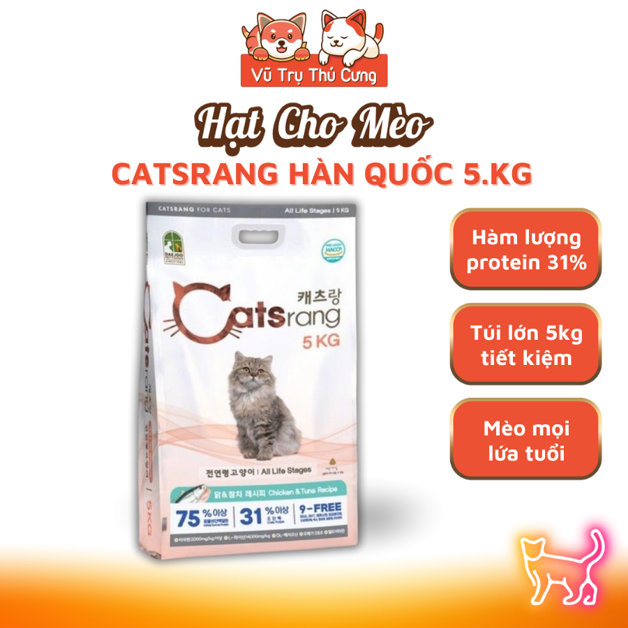 Thức ăn Hạt Catsrang 5Kg cho Mèo mọi độ tuổi từ Hàn Quốc