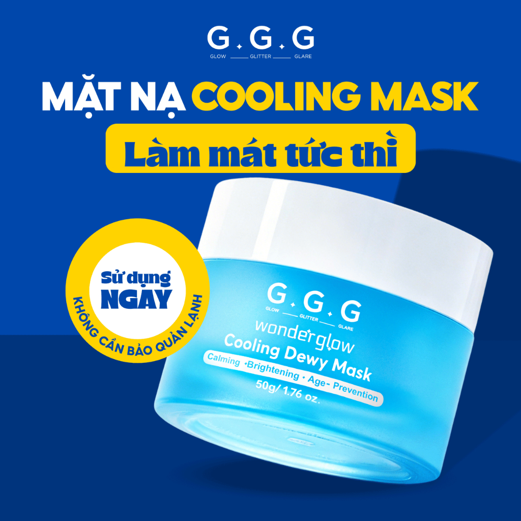 [KOL] Mặt Nạ Hạ Nhiệt G.G.G - Làm Dịu Da Ửng Đỏ, Dưỡng Trắng Sáng & Mờ Thâm Sạm G.G.G Wonder Glow Cooling Dewy Mask 50g