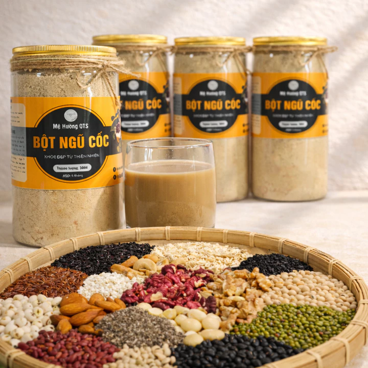 Combo 2kg Bột Ngũ Cốc Dinh Dưỡng Mệ Hường | Ngũ Cốc Hạt Rang Xay | Không Đậu Nành